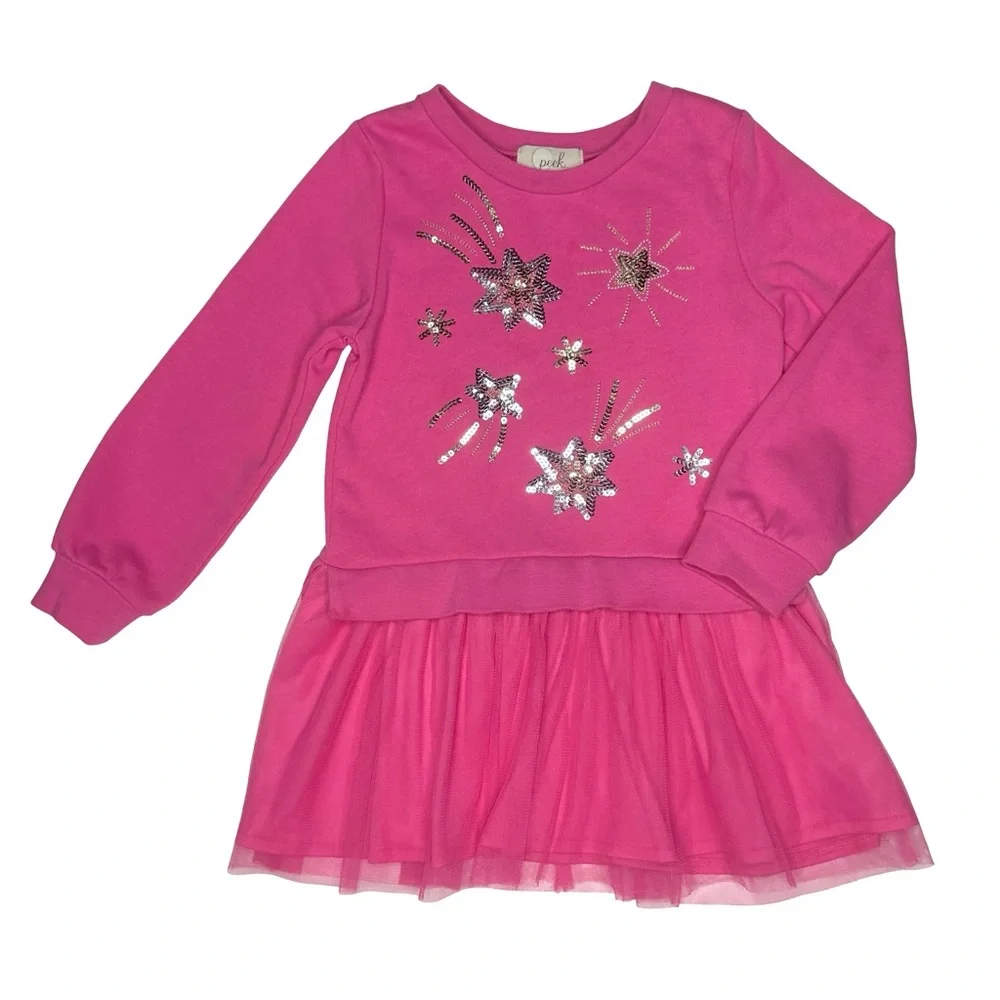 Peek Sequin Shooting Stars Sweatshirt And Tulle Dress